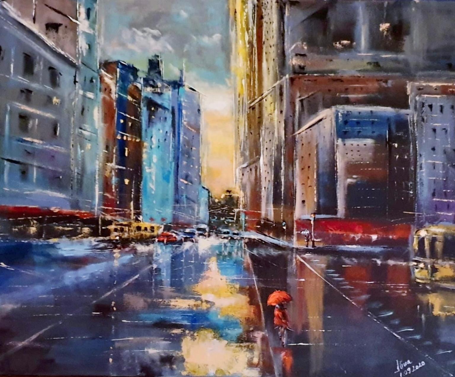 ArteDiAlina.com painting: The yellow tram